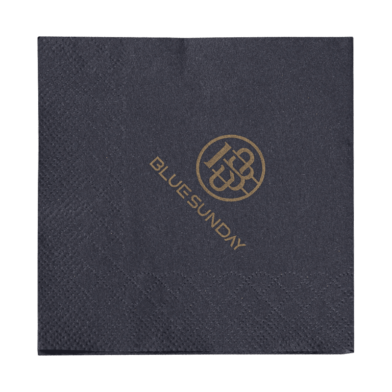 23x23 Черная бумага салфетки с золотой печатью SJ4201