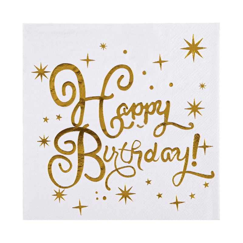 33x33 С Днем Рождения коктейльные салфетки 3 -й бумажные салфетки с горячей штампочки SJ3301